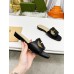 Gucci Interlocking G Cut-out Slide Sandals in Black Leather