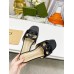 Gucci Interlocking G Cut-out Slide Sandals in Black Leather