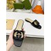 Gucci Interlocking G Cut-out Slide Sandals in Black Leather