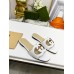 Gucci Interlocking G Cut-out Slide Sandals in White Leather