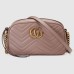 Gucci GG Marmont Small Camera Bag in Nude Chevron Leather