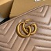 Gucci GG Marmont Small Camera Bag in Nude Chevron Leather