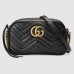 Gucci GG Marmont Small Camera Bag in Black Chevron Leather