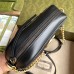 Gucci GG Marmont Small Camera Bag in Black Chevron Leather
