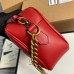 Gucci GG Marmont Small Camera Bag in Red Chevron Leather