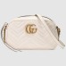 Gucci GG Marmont Small Camera Bag in White Chevron Leather