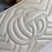 Gucci GG Marmont Small Camera Bag in White Chevron Leather