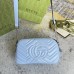 Gucci GG Marmont Small Camera Bag in Pastel Blue Chevron Leather
