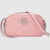 Gucci GG Marmont Small Camera Bag in Pastel Pink Chevron Leather
