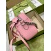 Gucci GG Marmont Small Camera Bag in Pastel Pink Chevron Leather