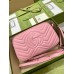 Gucci GG Marmont Small Camera Bag in Pastel Pink Chevron Leather