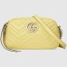 Gucci GG Marmont Small Camera Bag in Pastel Yellow Chevron Leather
