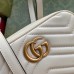 Gucci GG Marmont Mini Camera Bag in White Chevron Leather