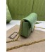 Gucci GG Marmont Super Mini Bag in Green Chevron Leather