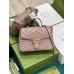 Gucci GG Marmont Small Top Handle Bag in Nude Chevron Calfskin