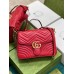 Gucci GG Marmont Small Top Handle Bag in Red Chevron Calfskin