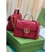 Gucci GG Marmont Small Top Handle Bag in Red Chevron Calfskin