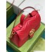 Gucci GG Marmont Small Top Handle Bag in Red Chevron Calfskin