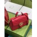 Gucci GG Marmont Small Top Handle Bag in Red Chevron Calfskin