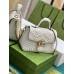 Gucci GG Marmont Small Top Handle Bag in White Chevron Calfskin