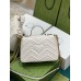 Gucci GG Marmont Small Top Handle Bag in White Chevron Calfskin