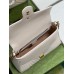 Gucci GG Marmont Small Top Handle Bag in White Chevron Calfskin