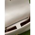 Gucci GG Marmont Small Top Handle Bag in White Chevron Calfskin