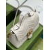 Gucci GG Marmont Small Top Handle Bag in White Chevron Calfskin
