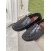 Gucci Mens Driver Loafers in Black Signature Leather