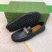 Gucci Interlocking G Horsebit Drive Loafers in Black Leather with Web