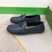 Gucci Mens Drive Loafers in Blue Leather with Interlocking G