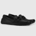 Gucci Mens Drive Loafers in Black Leather with Interlocking G