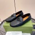 Gucci Mens Drive Loafers in Black Leather with Interlocking G