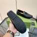 Gucci Mens Drive Loafers in Black Leather with Interlocking G