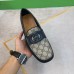Gucci Mens Drive Loafers in Blue Leather and GG Supreme Canvas