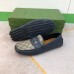 Gucci Mens Drive Loafers in Blue Leather and GG Supreme Canvas
