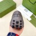 Gucci Mens Drive Loafers in Grey Leather and GG Supreme Canvas