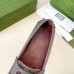 Gucci Mens Drive Loafers in Grey Leather and GG Supreme Canvas