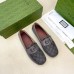 Gucci Mens Drive Loafers in Grey Leather and GG Supreme Canvas
