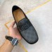 Gucci Mens Drive Loafers in Black Leather and GG Supreme Canvas