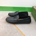Gucci Mens Drive Loafers in Black Leather and GG Supreme Canvas