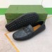 Gucci Mens Drive Loafers in Black Leather and GG Supreme Canvas
