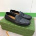 Gucci Mens Drive Loafers in Black Leather and GG Supreme Canvas