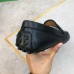 Gucci Mens Drive Loafers in Black Leather and GG Supreme Canvas