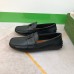 Gucci Mens Drive Loafers in Black Leather with Cut-out Interlocking G