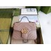 Gucci GG Marmont Mini Top Handle Bag in Nude Chevron Calfskin