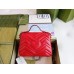 Gucci GG Marmont Mini Top Handle Bag in Red Chevron Calfskin