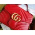 Gucci GG Marmont Mini Top Handle Bag in Red Chevron Calfskin