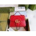Gucci GG Marmont Mini Top Handle Bag in Red Chevron Calfskin