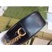 Gucci GG Marmont Mini Round Bag in Black Chevron Calfskin